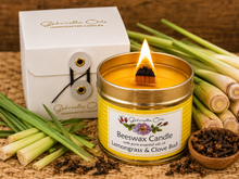 Load image into Gallery viewer, Lemongrass &amp; Clove Bud Beeswax Candle